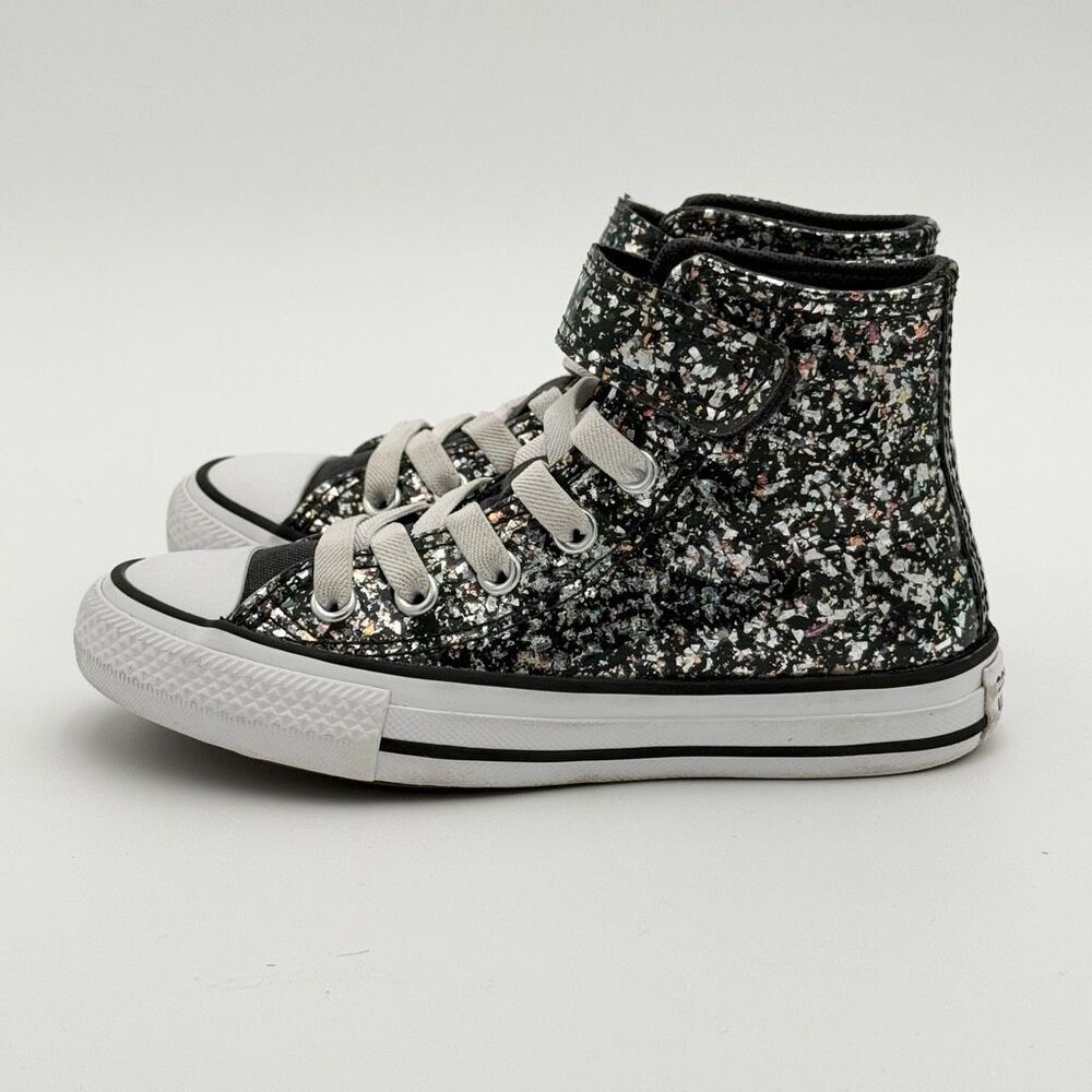 Converse All Star Chuck Taylor Glitter Hook and Loop Slip On Sneakers - US Grade - Picture 7 of 13